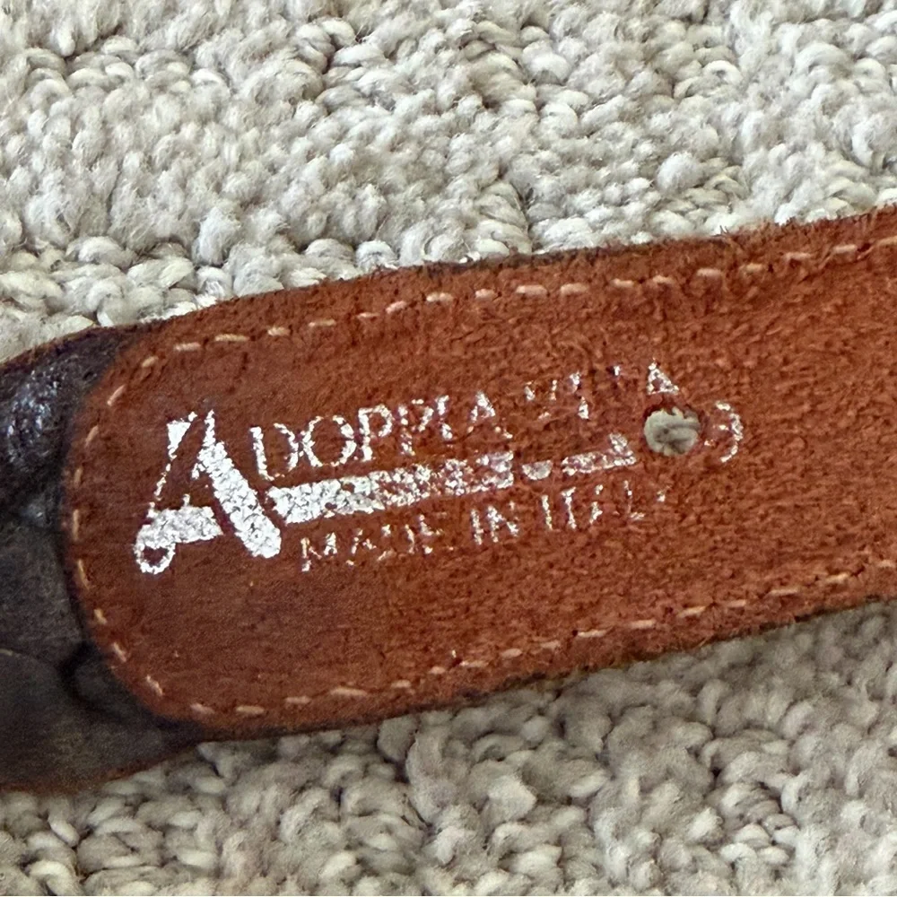 Doppia Vita Brown Braided Leather Belt Classic Modern 4XL 5XL Plus Gold Buckle